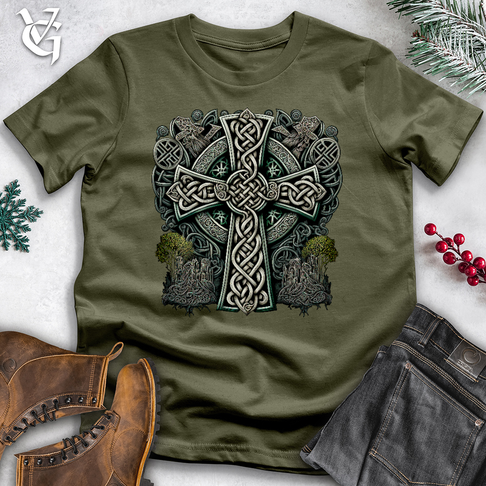 Metallic Celtic Crosses Cotton Tee