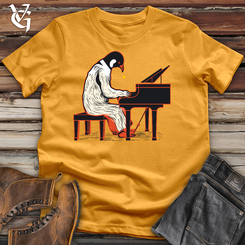 Penguin Playing Piano Cotton Tee