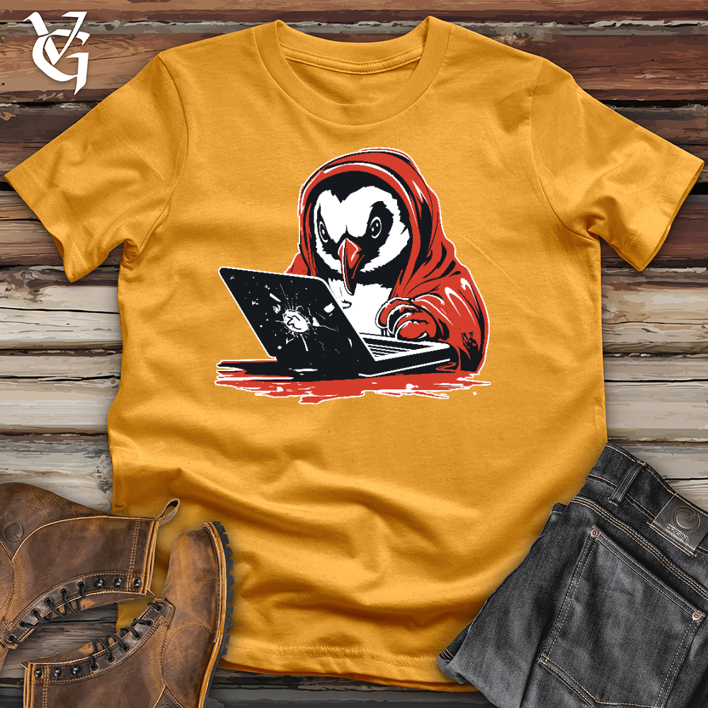 Penguin Watching Laptop Cotton Tee