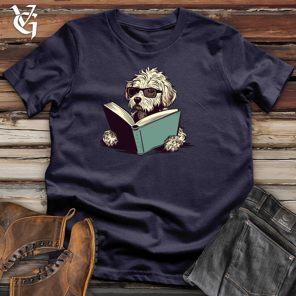 Book Lover Doodle Pooch Cotton Tee