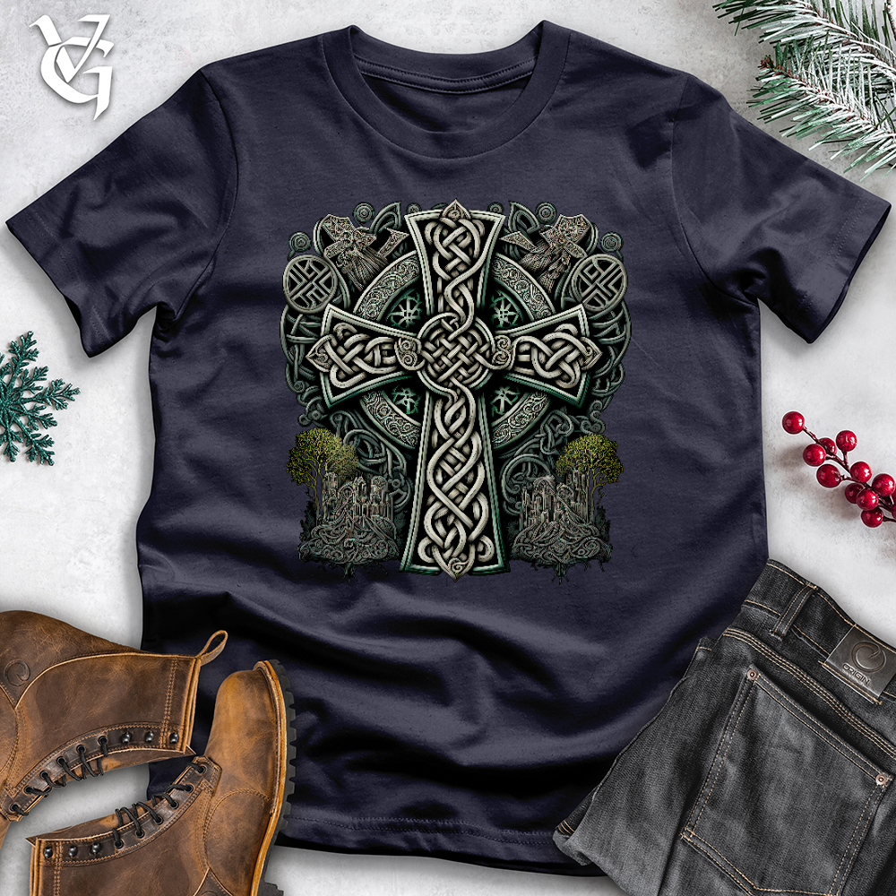 Metallic Celtic Crosses Cotton Tee