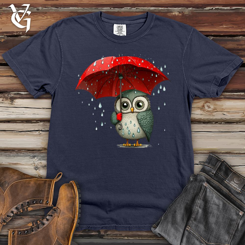 Owl In The Rain Heavy Cotton Comfort Colors Tee