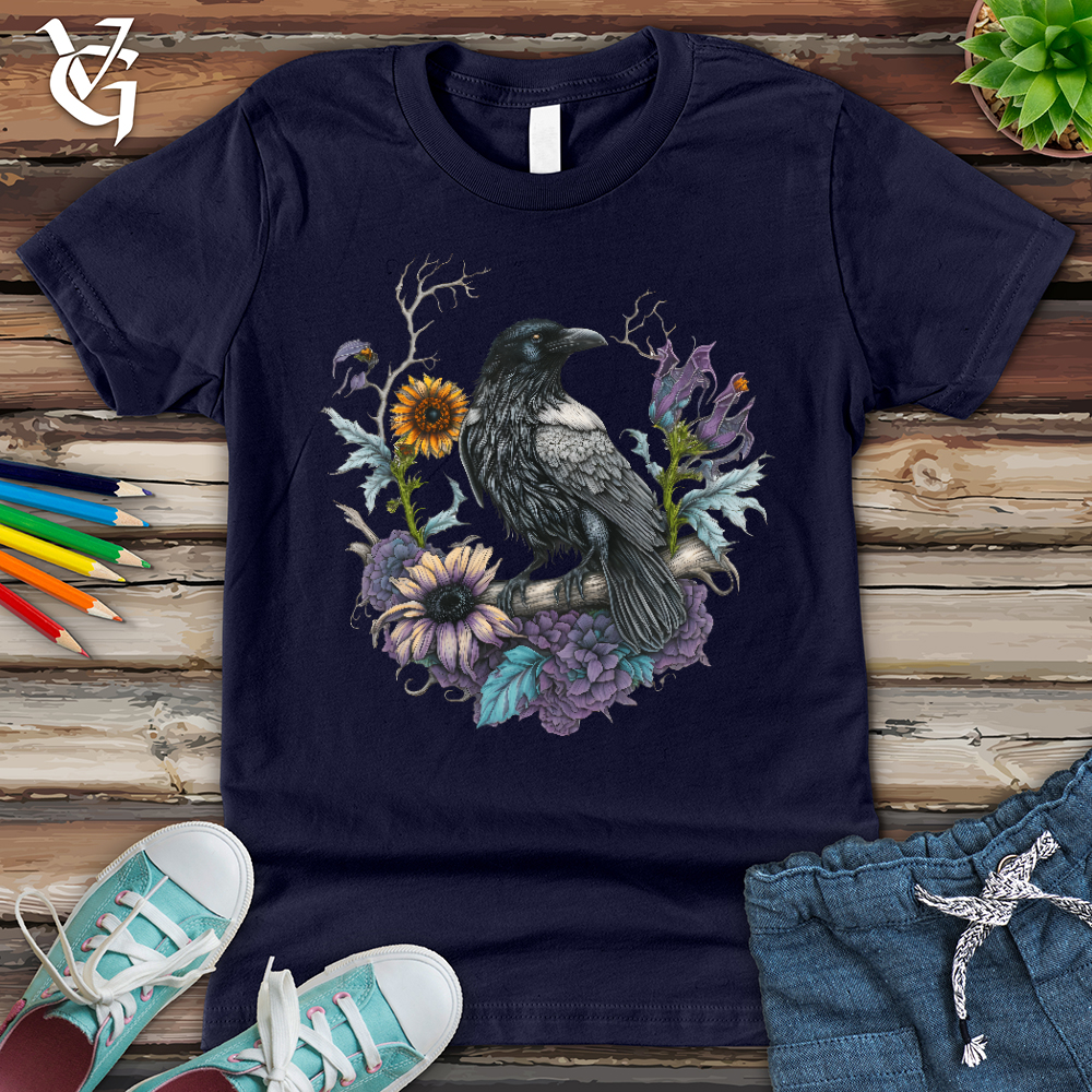 Flower Wreath Raven Youth Tee