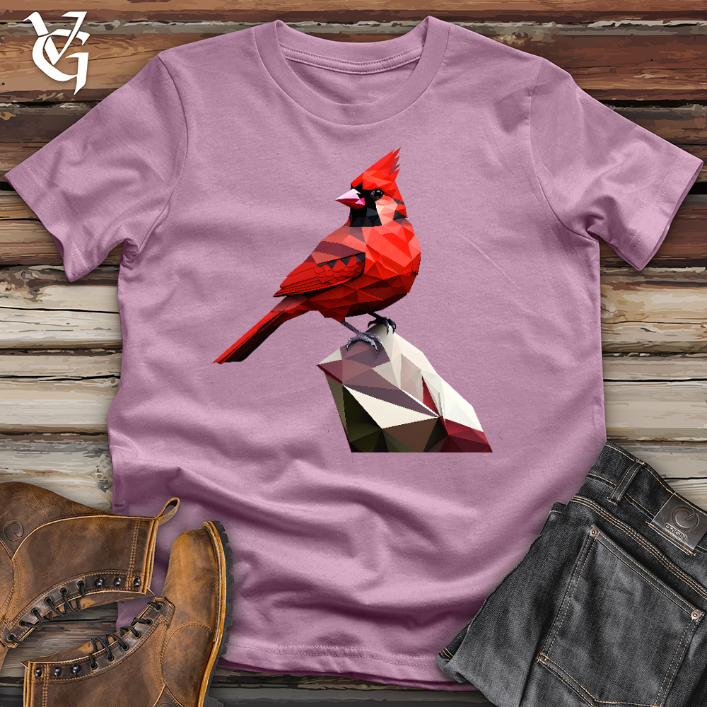 Geometric Cardinal Bird Cotton Tee