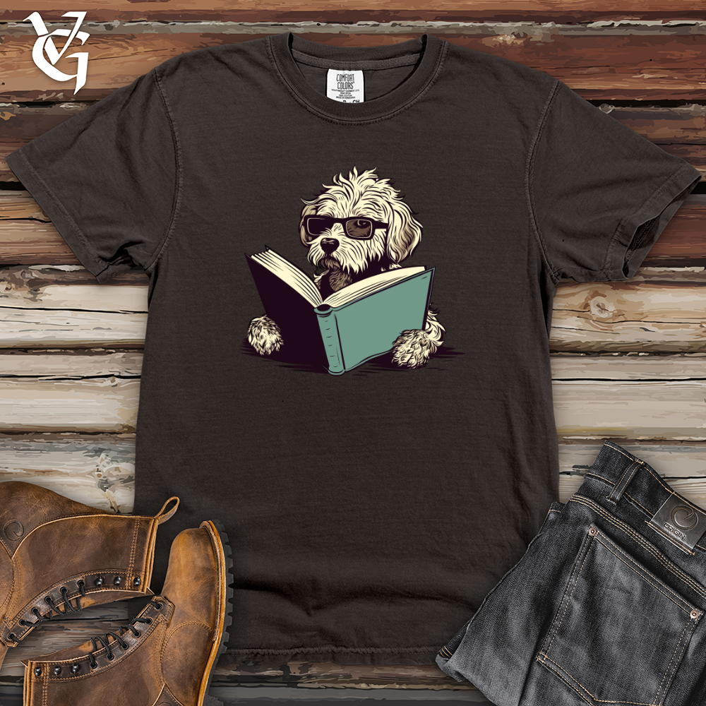 Book Lover Doodle Pooch Heavy Cotton Comfort Colors Tee