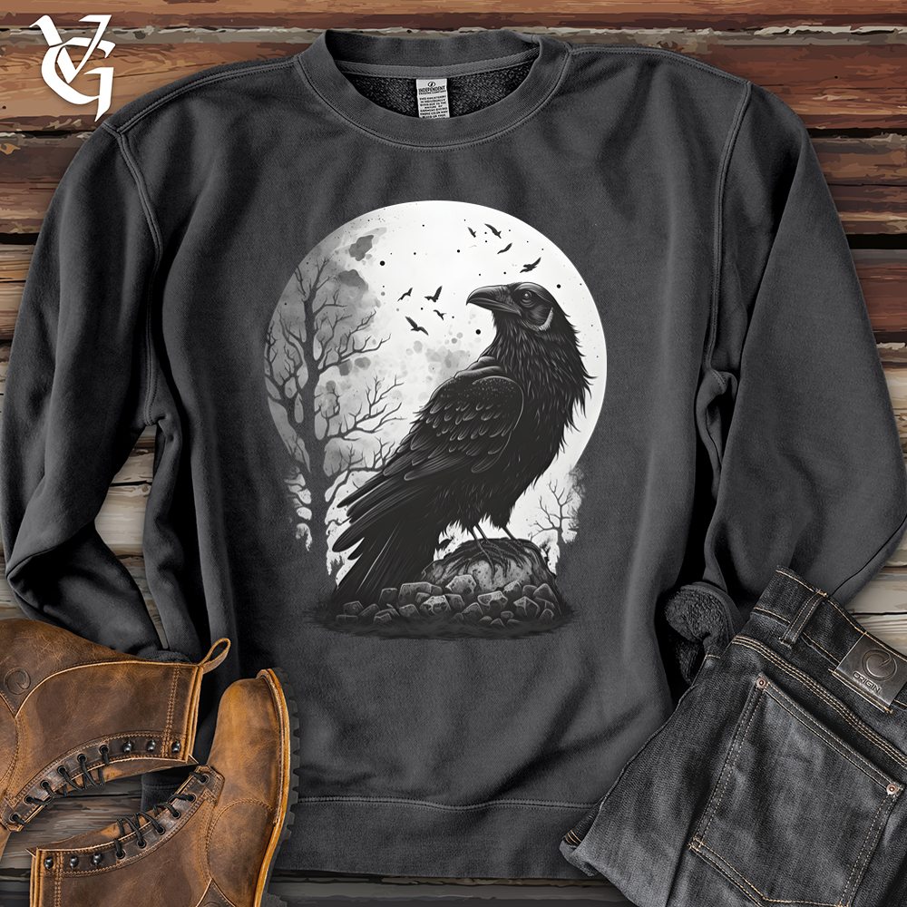 Midnight Raven Perch Pigment-Dyed Crewneck