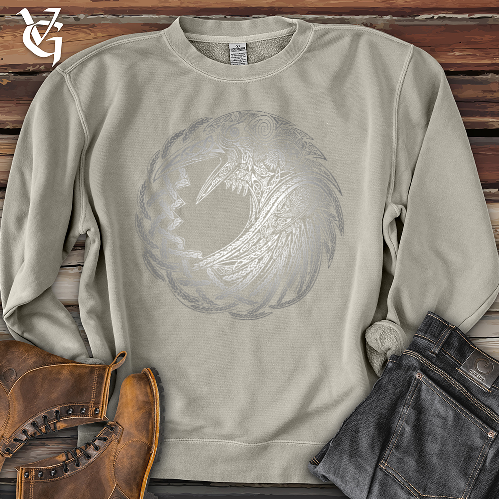 Silver Glass Raven Pigment-Dyed Crewneck