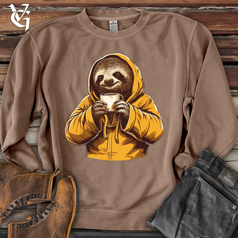 Sloth Coffee Banjo Bison Pigment-Dyed Crewneck