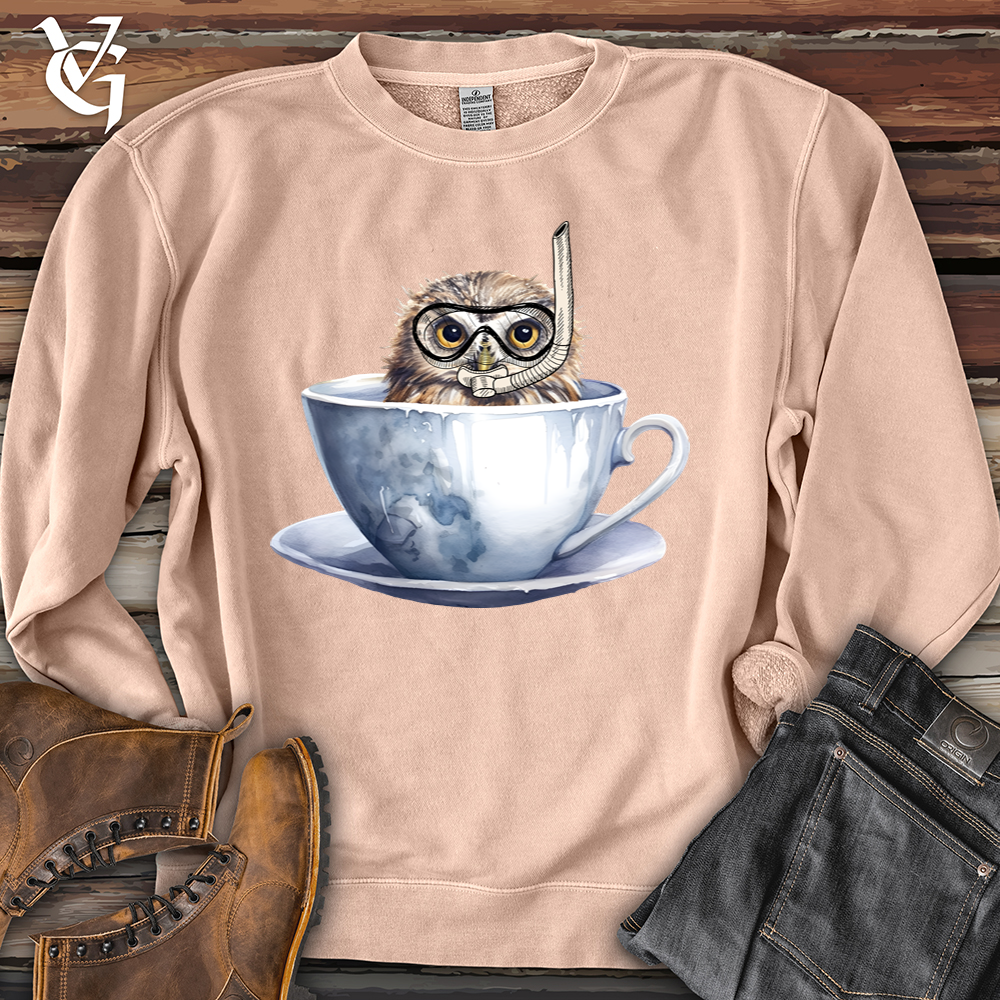 Snorkeling Owl Banjo Bison Pigment-Dyed Crewneck