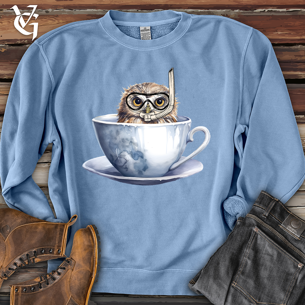 Snorkeling Owl Banjo Bison Pigment-Dyed Crewneck