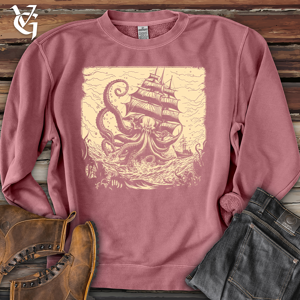 Kraken At Sea Pigment-Dyed Crewneck
