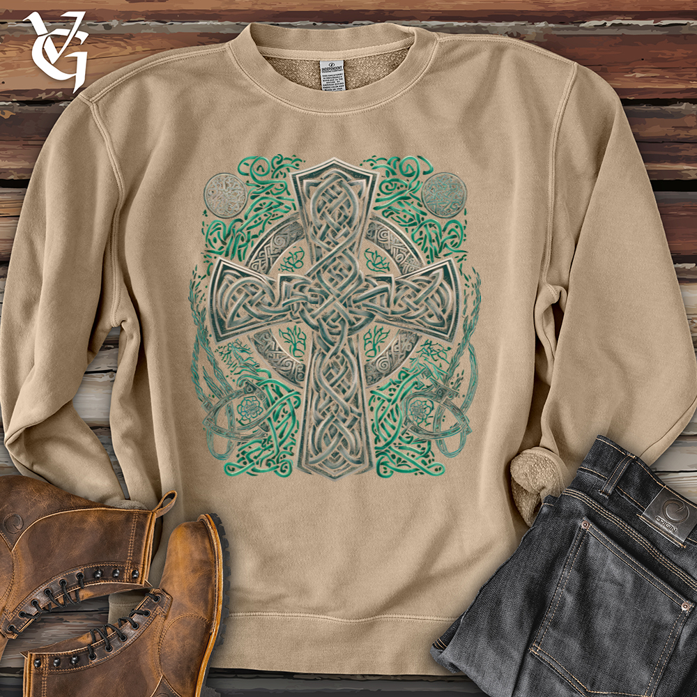 Celtic Crosses Pigment-Dyed Crewneck