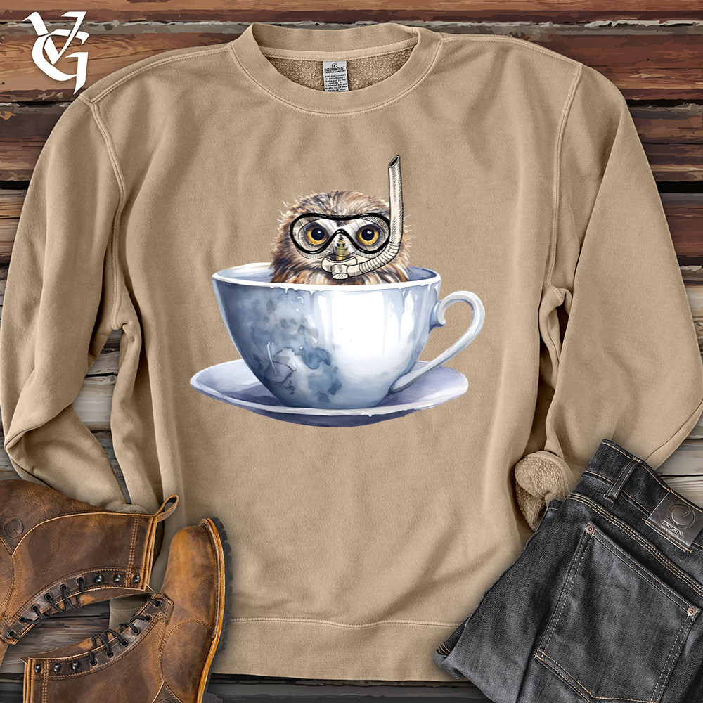 Snorkeling Owl Banjo Bison Pigment-Dyed Crewneck