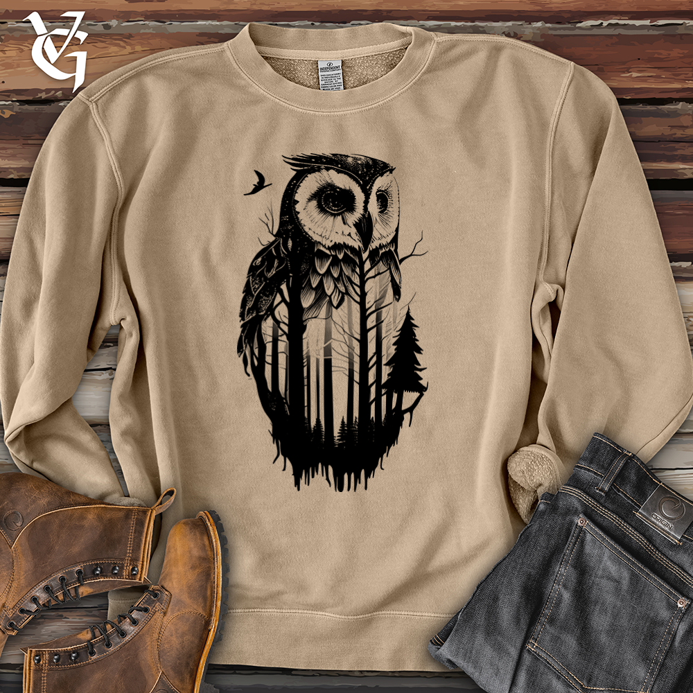 Owl Soul Banjo Bison Pigment-Dyed Crewneck