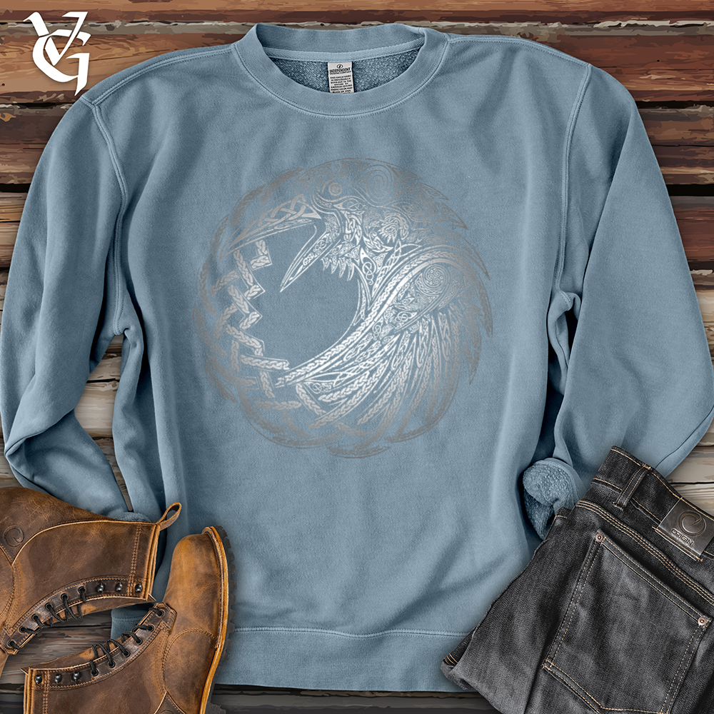 Silver Glass Raven Pigment-Dyed Crewneck