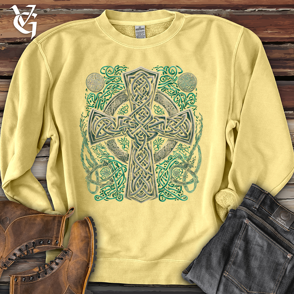 Celtic Crosses Pigment-Dyed Crewneck