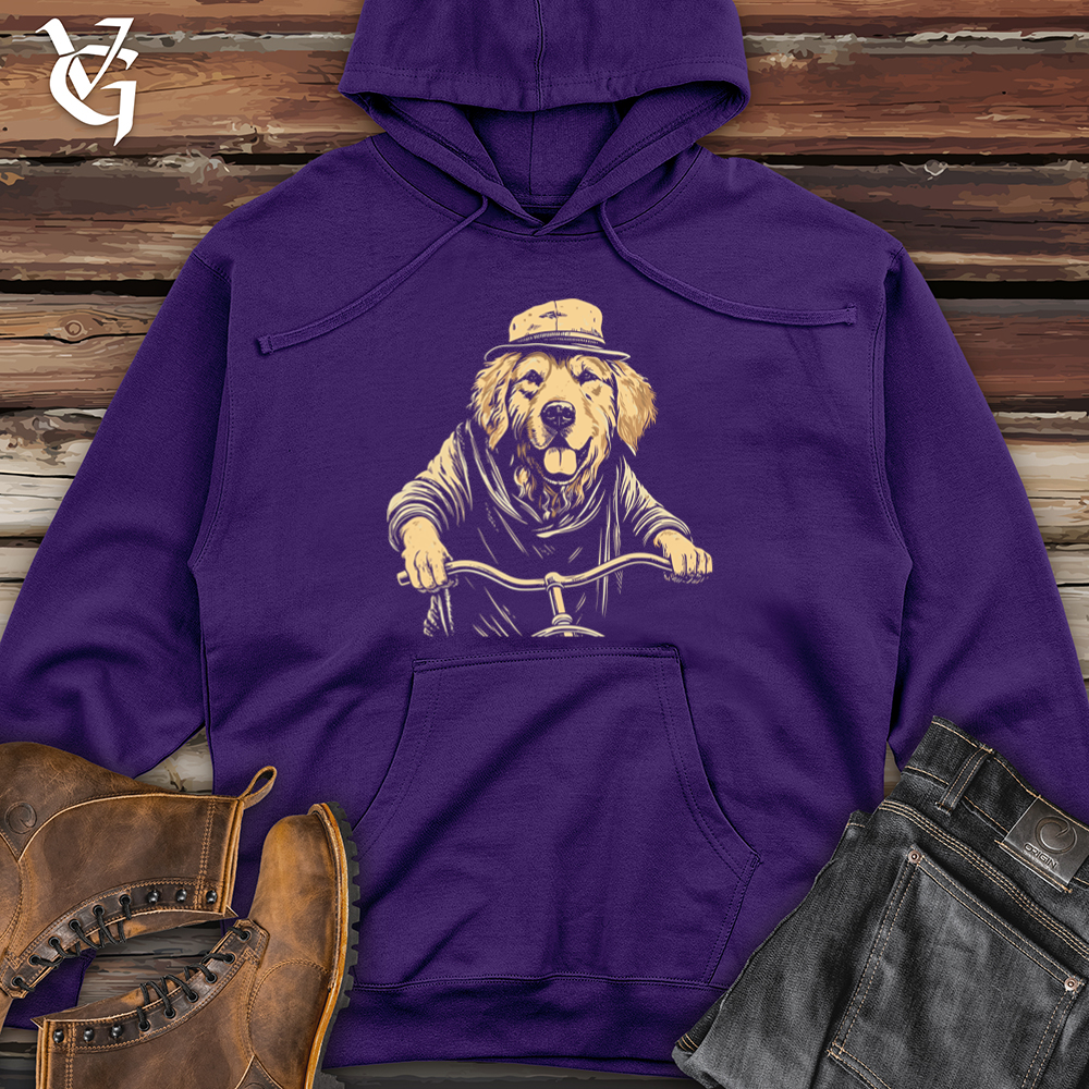 Retro Cruiser Golden Retriever Midweight Hooded Sweatshirt
