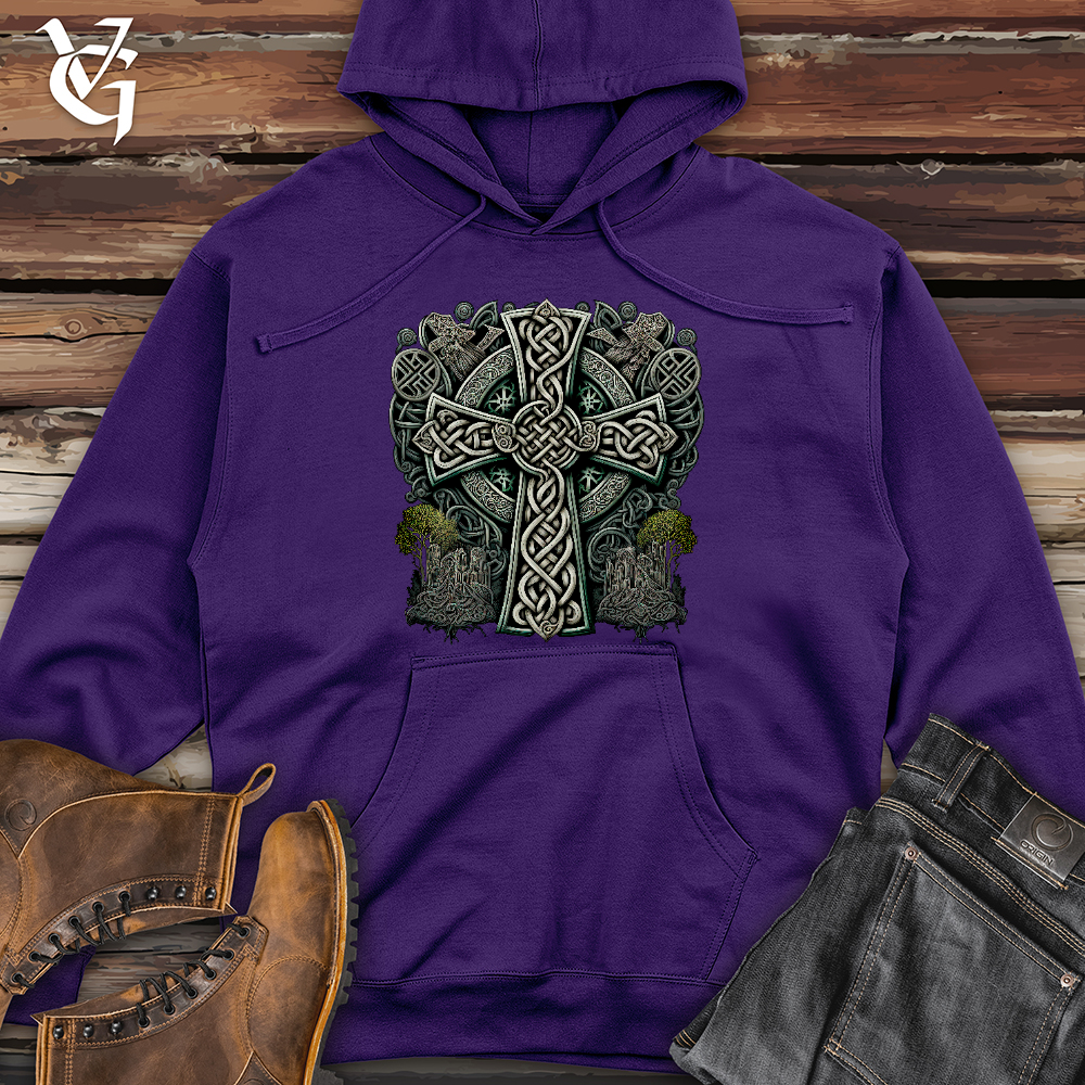 Metallic Celtic Crosses Midweight Hooded Sweatshirt