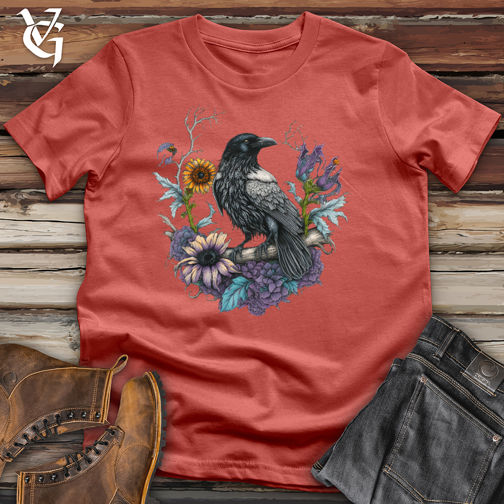 Flower Wreath Raven Cotton Tee