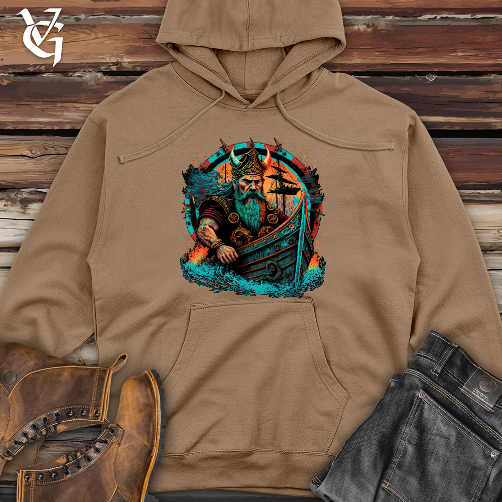 Viking Ship Midweight Hooded Sweatshirt