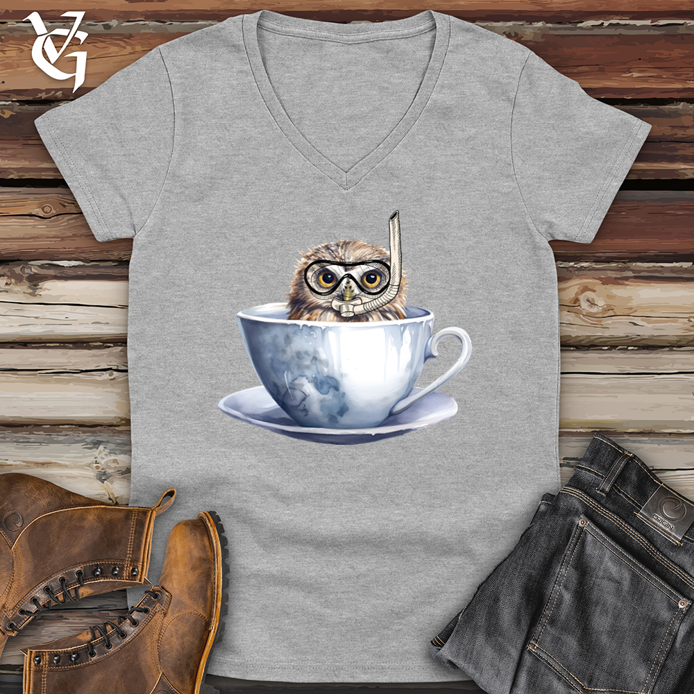 Snorkeling Owl Softstyle V-Neck