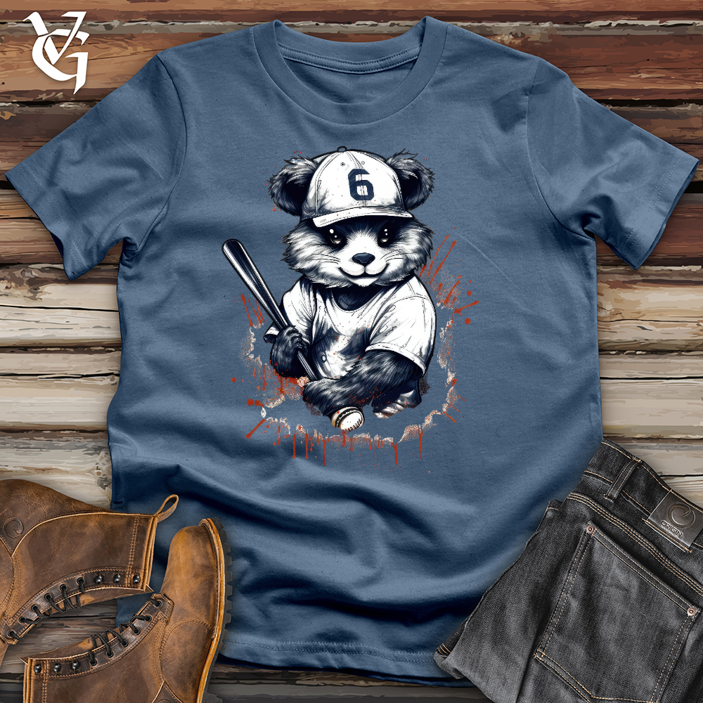 Panda Baseball Player Cotton Tee