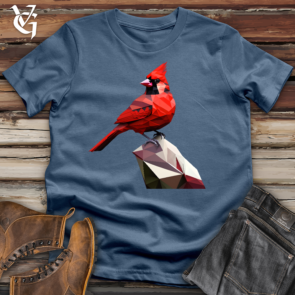 Geometric Cardinal Bird Cotton Tee