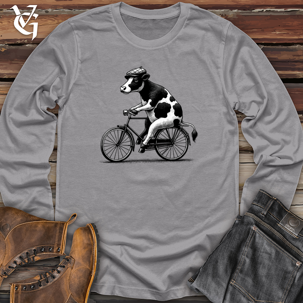 Cow Riding a Bike Long Sleeve