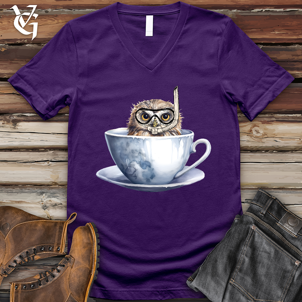 Snorkeling Owl V-Neck Tee