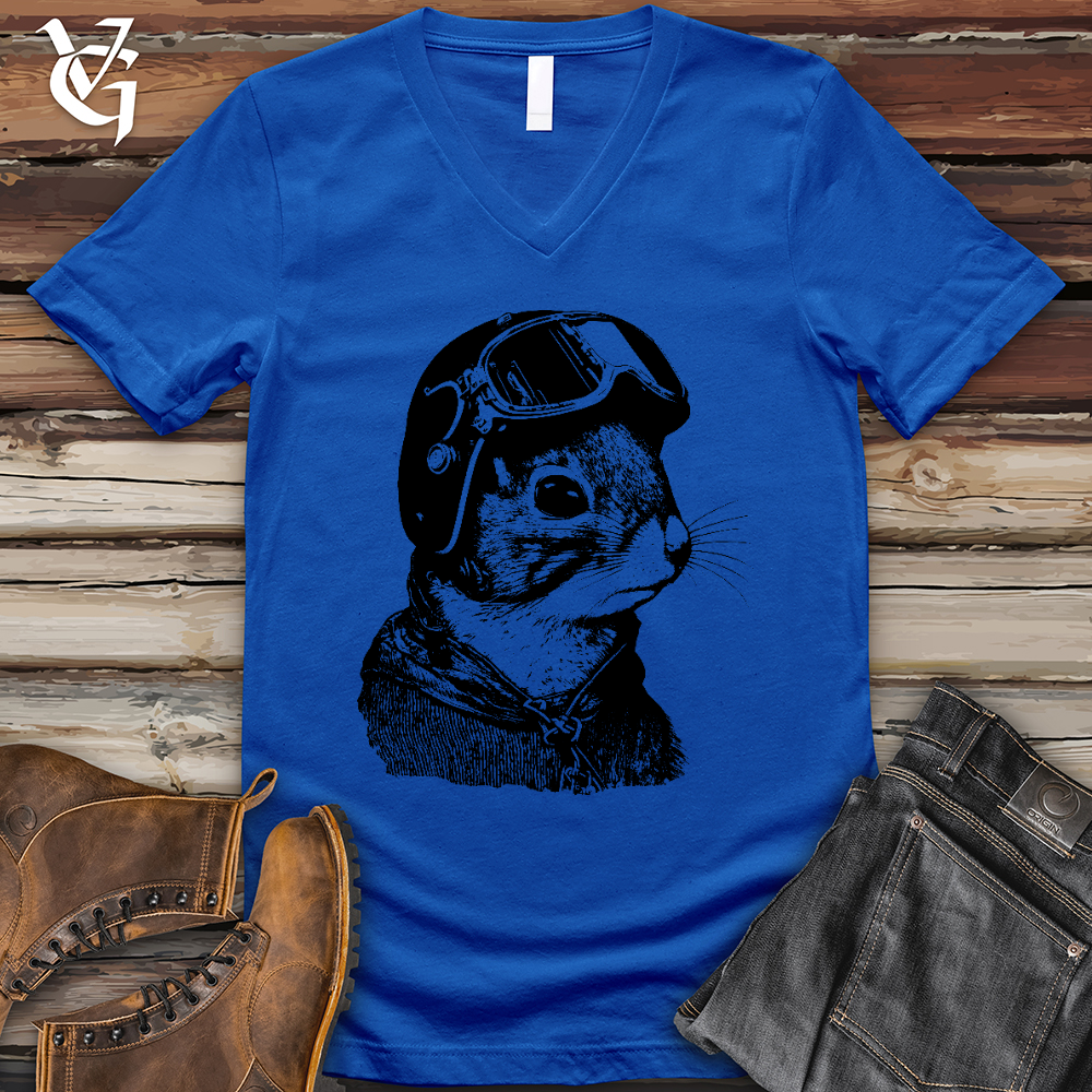 Squirrel Fighter Pilot V-Neck Tee
