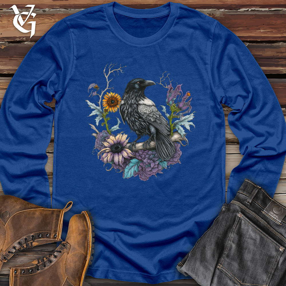 Flower Wreath Raven Long Sleeve
