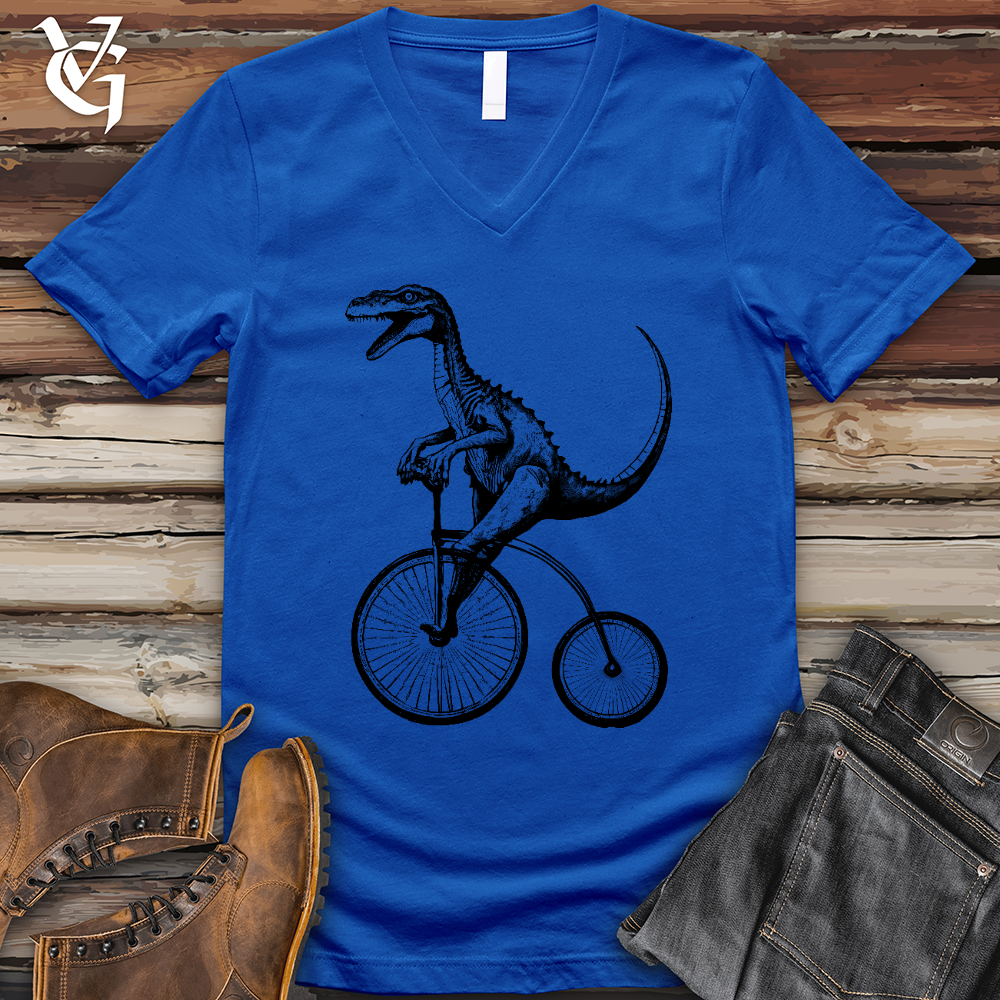 Dinosaur Cyclist V-Neck Tee