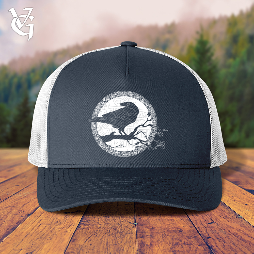 White Winter Raven Trucker Cap