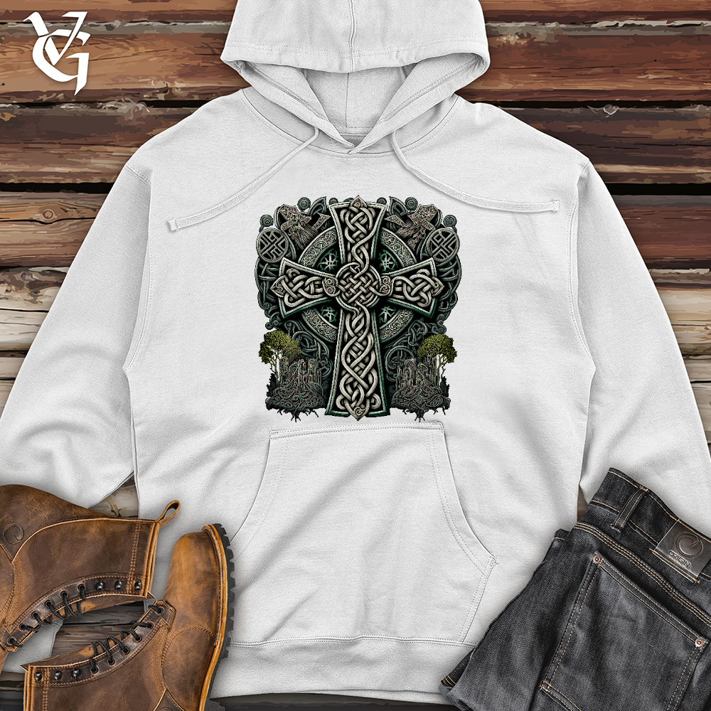 Metallic Celtic Crosses Midweight Hooded Sweatshirt