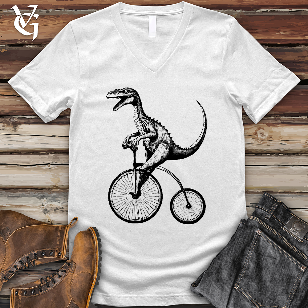 Dinosaur Cyclist V-Neck Tee