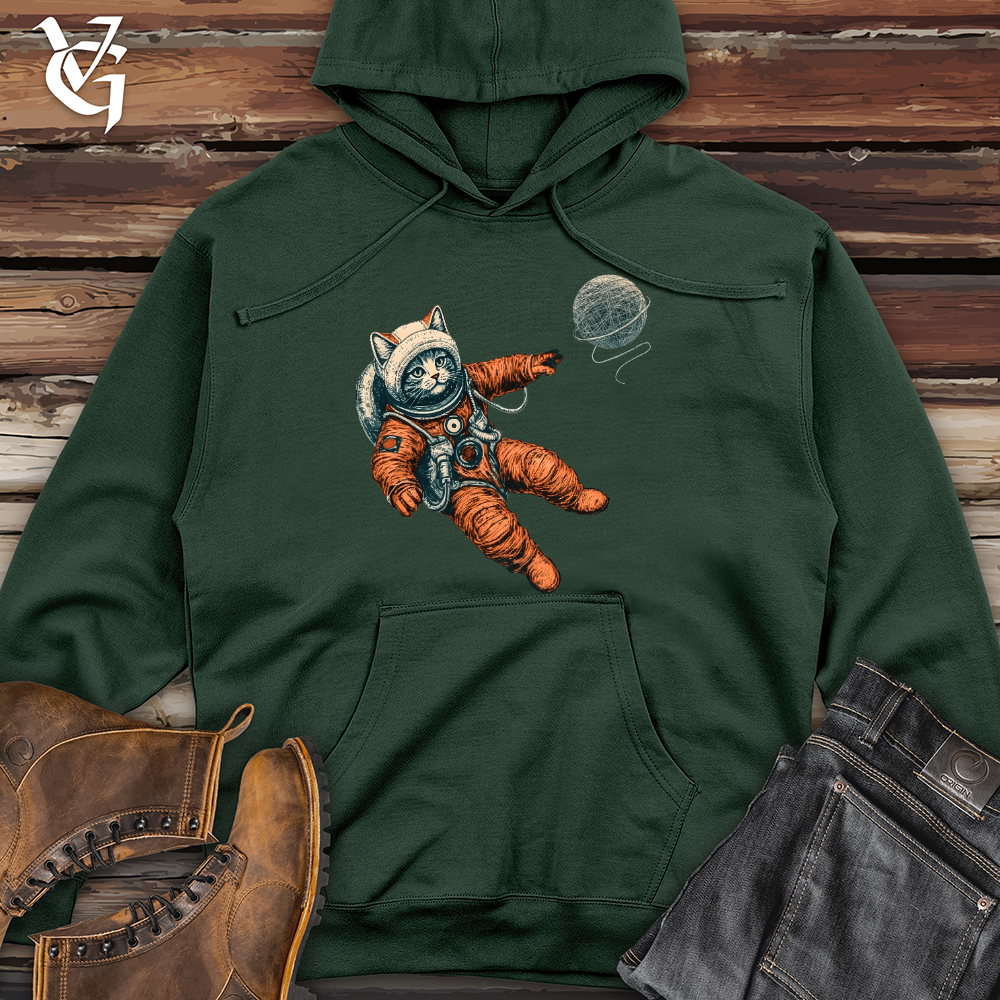 Viking Goods Astronaut Kitty Midweight Hooded Sweatshirt Alpine Green / L