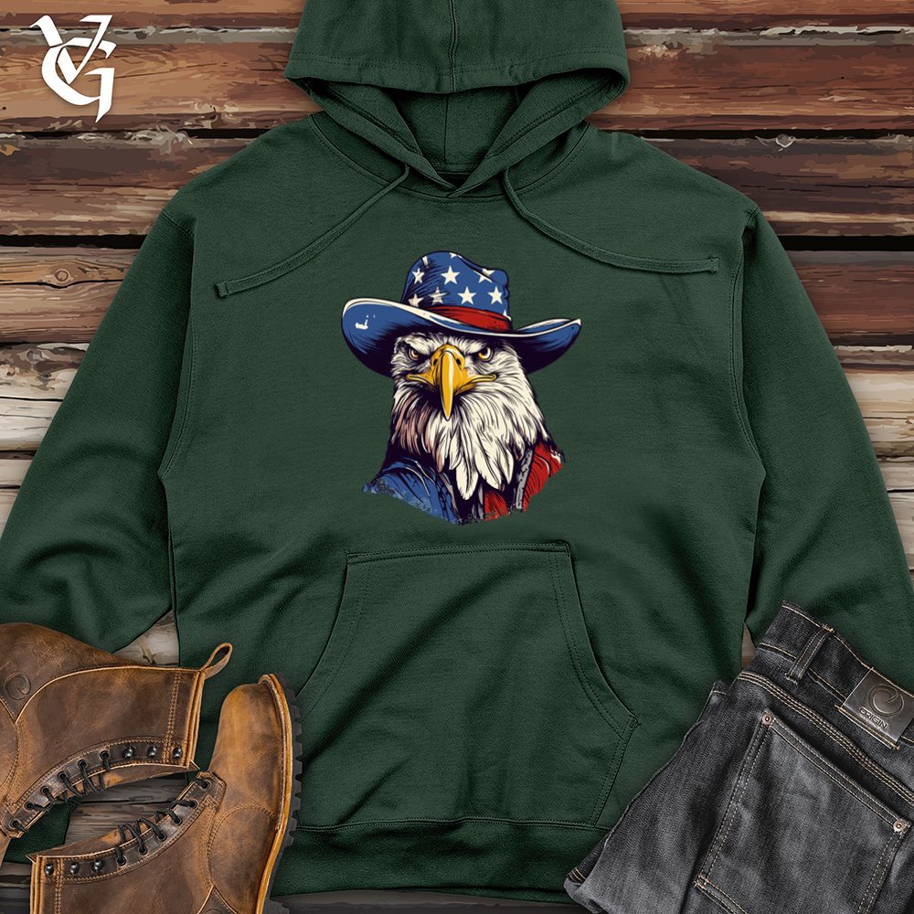 Viking Goods Eagle Skyline Rodeo Cowboy Cap Midweight Hooded Sweatshirt Alpine Green / L
