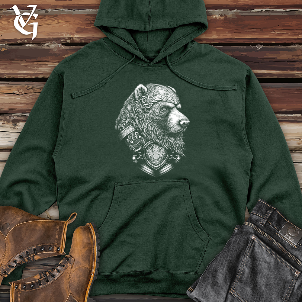 Viking Goods Handsome Celtic Bear Midweight Hooded Sweatshirt Alpine Green / L