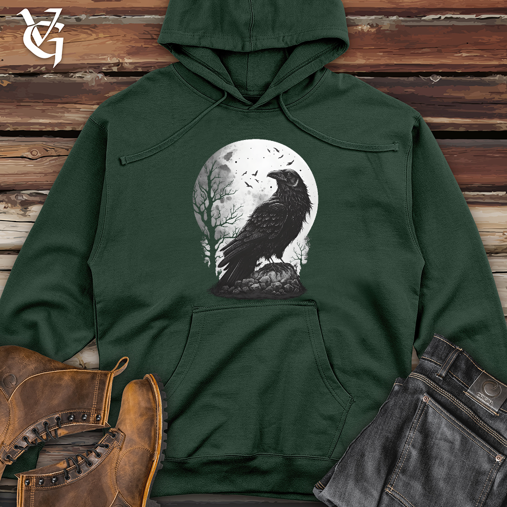Viking Goods Midnight Raven Perch Midweight Hooded Sweatshirt Alpine Green / L