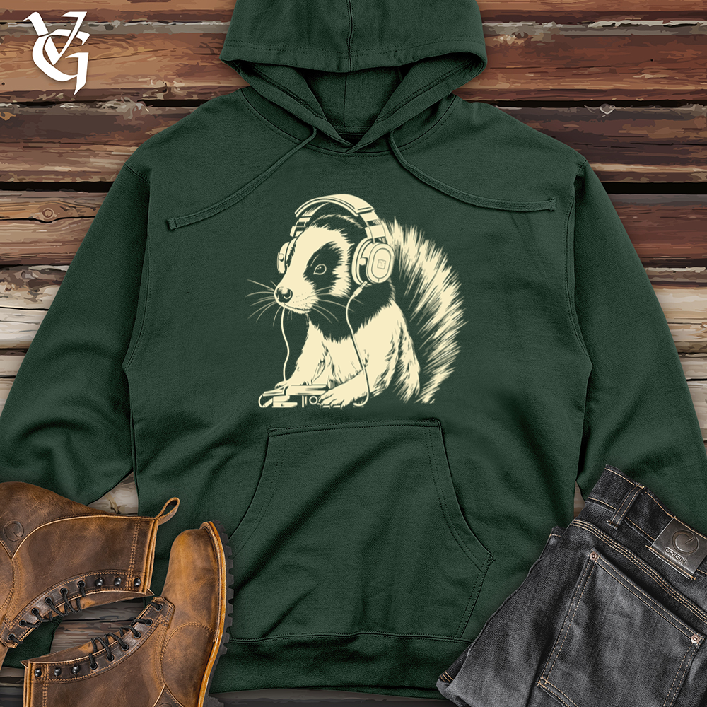 Viking Goods Skunk Headphone Harmony Midweight Hooded Sweatshirt Alpine Green / L