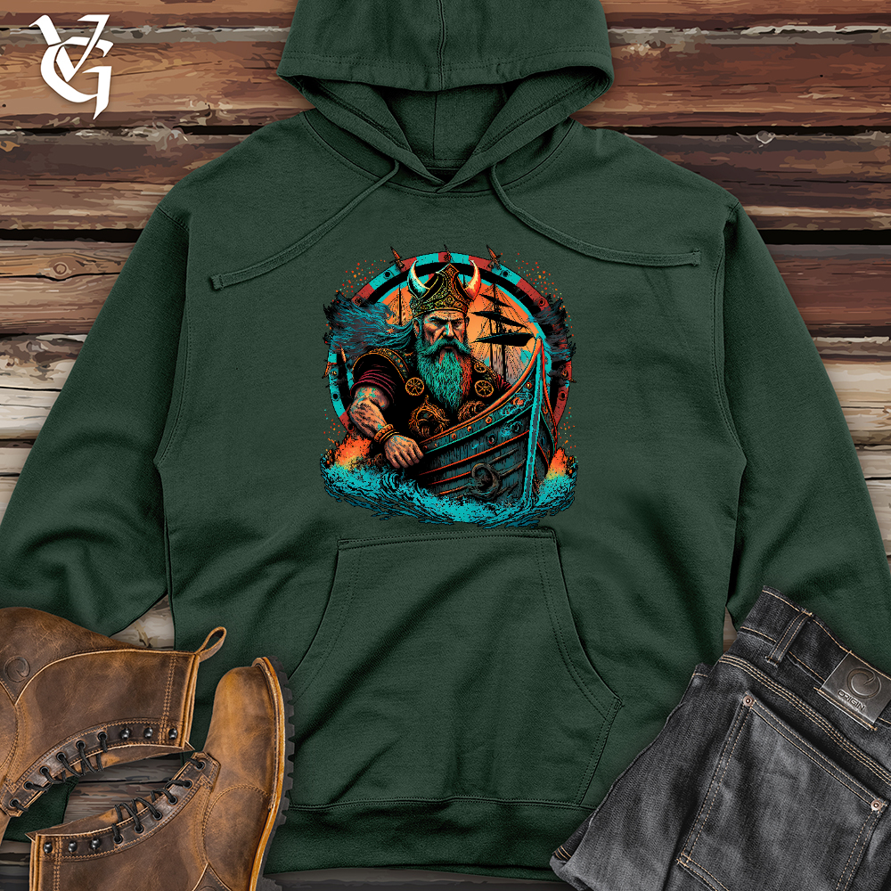 Viking Goods Viking Ship Midweight Hooded Sweatshirt Alpine Green / L