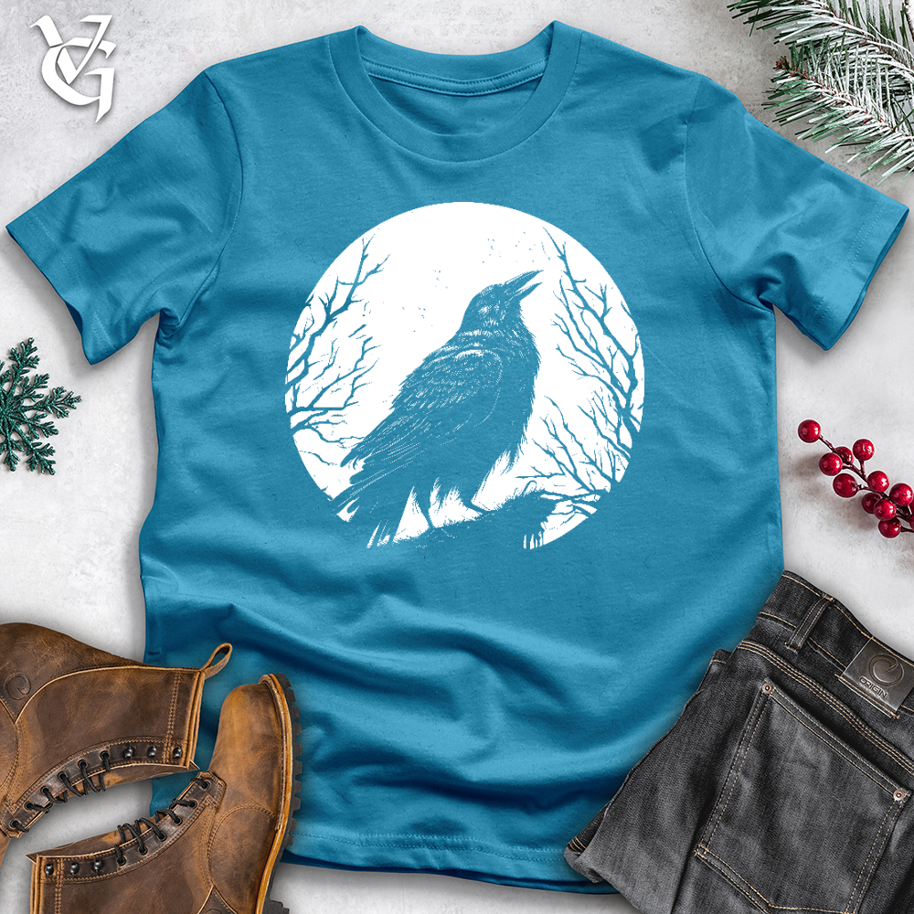 Viking Goods Moon Twinkle Raven Cotton Tee Aqua / L