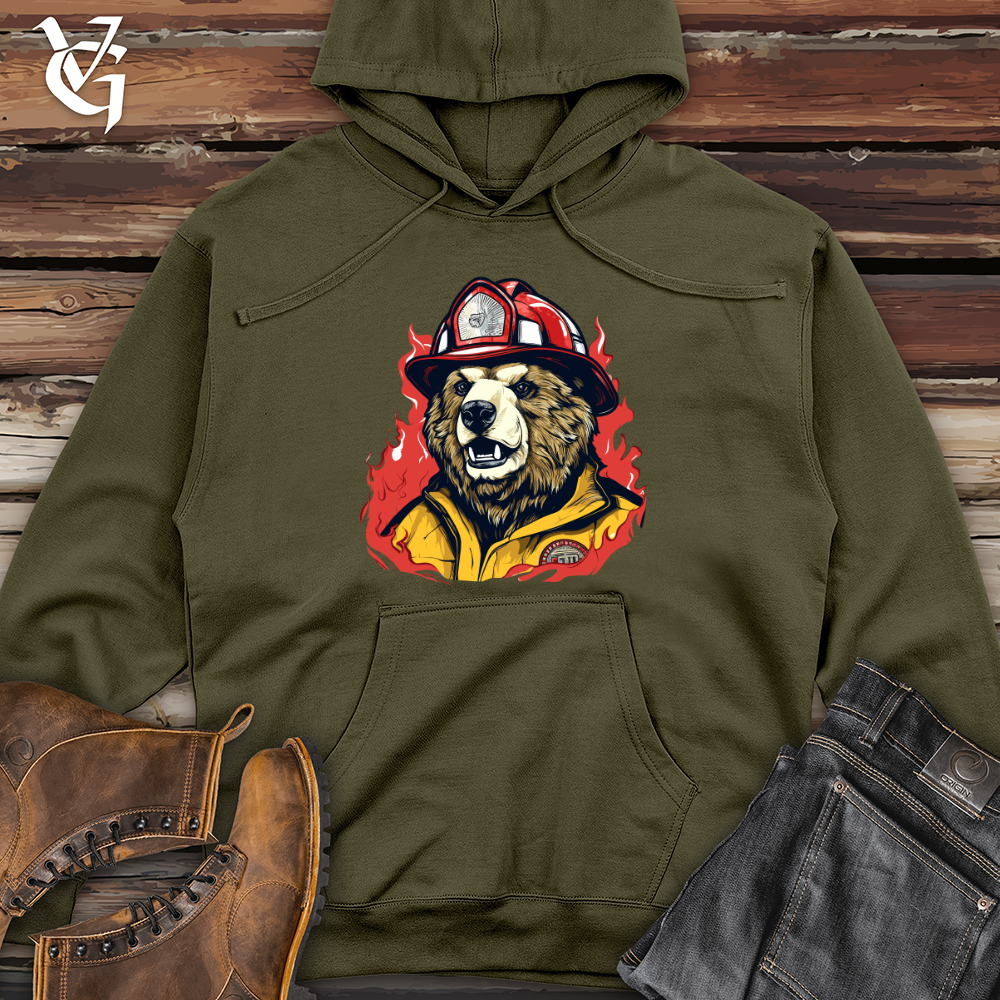 Viking Goods Brave Firefighter Protector Midweight Hooded Sweatshirt Army / L