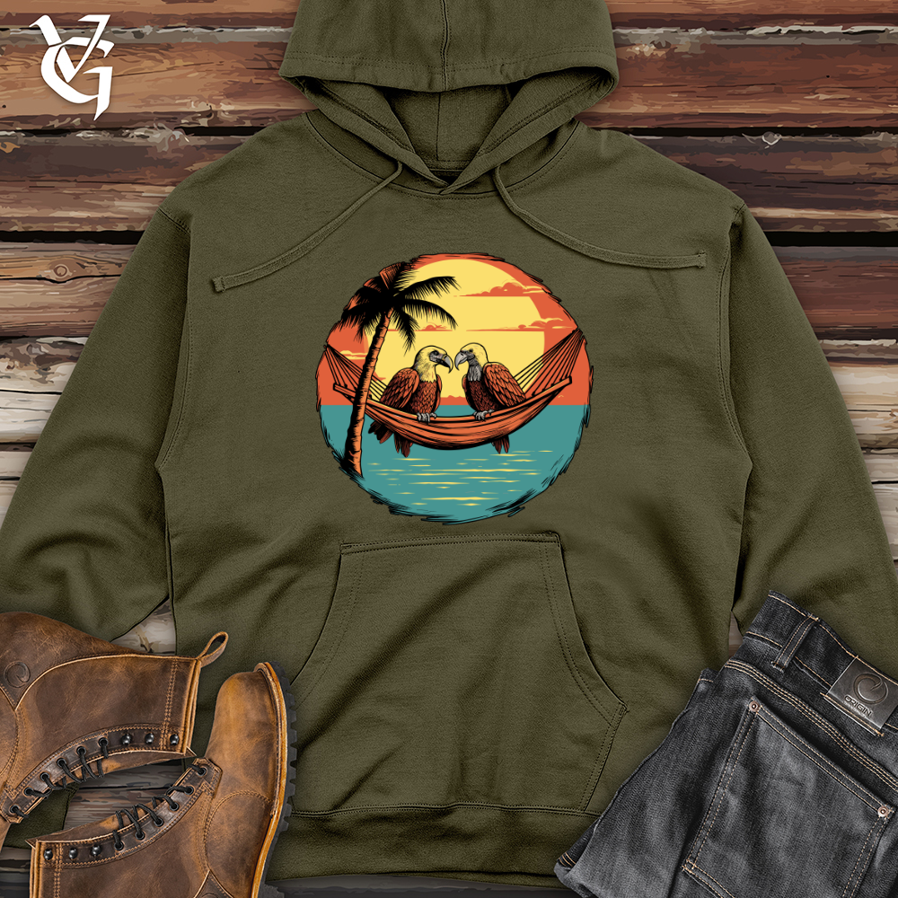 Viking Goods Eagles Sunset Date Midweight Hooded Sweatshirt Army / L