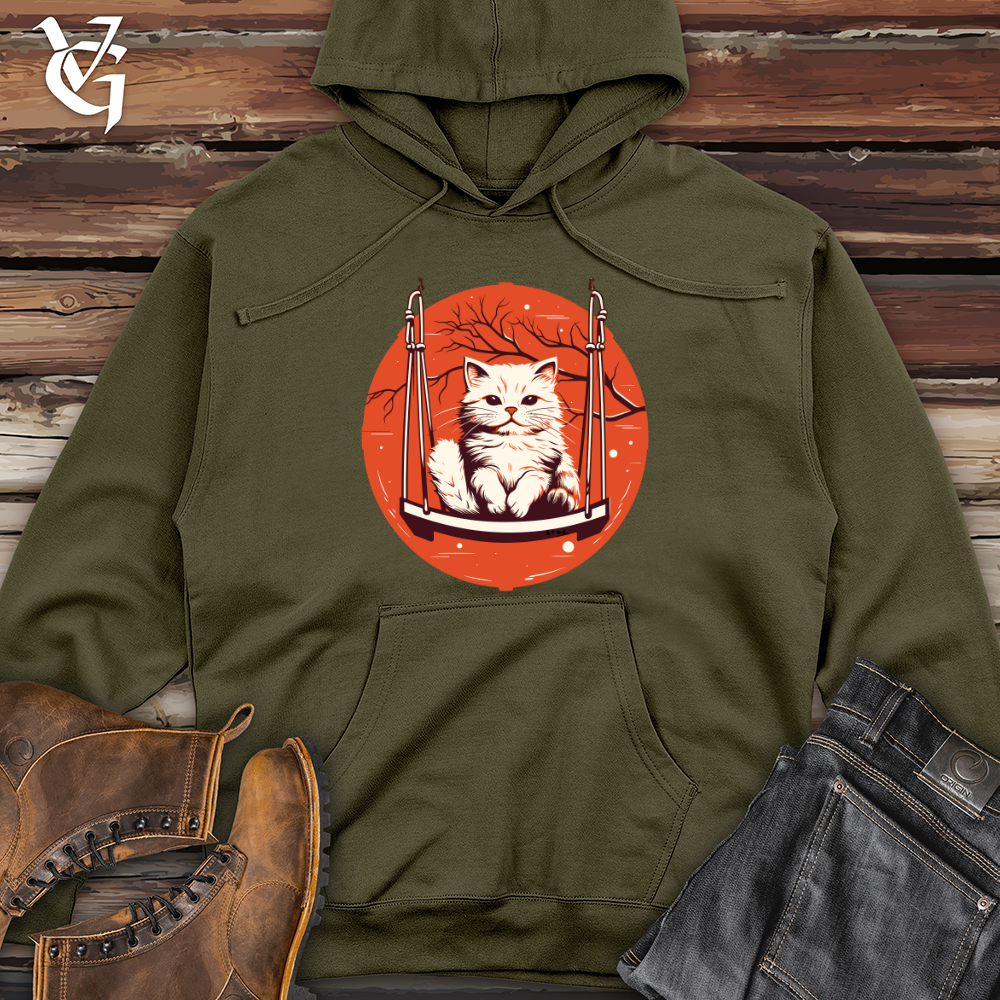 Viking Goods Feline Swingtime Midweight Hooded Sweatshirt Army / L