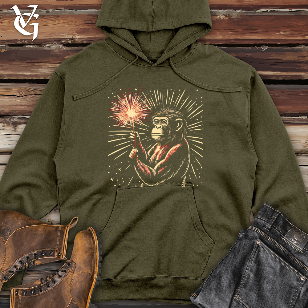 Viking Goods Funky Fireworks Midweight Hooded Sweatshirt Army / L