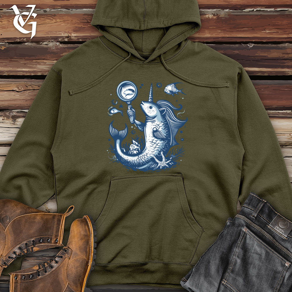 Viking Goods Narwhal Ocean Explorer Midweight Hooded Sweatshirt Army / L