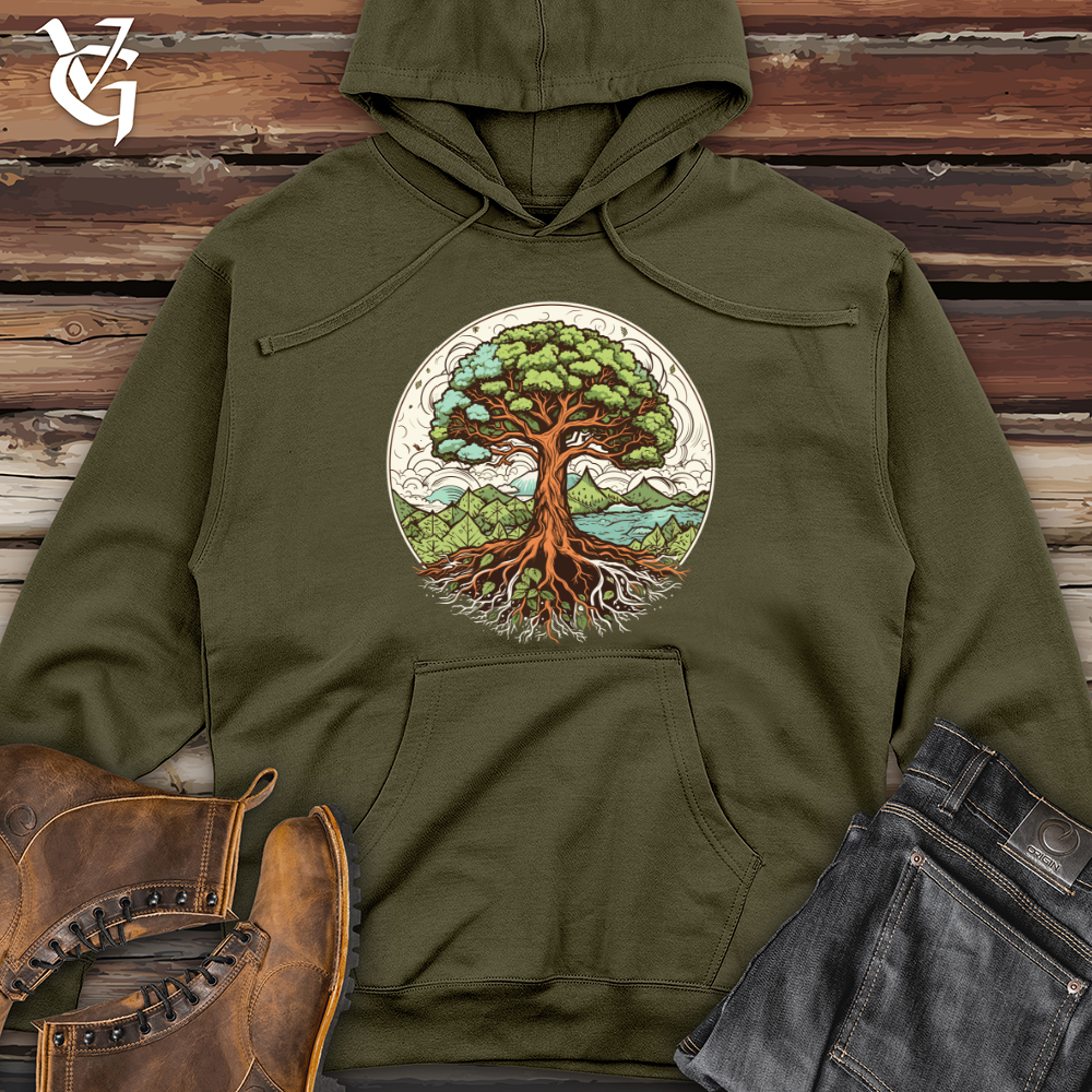 Viking Goods Nature's Embrace Midweight Hooded Sweatshirt Army / L