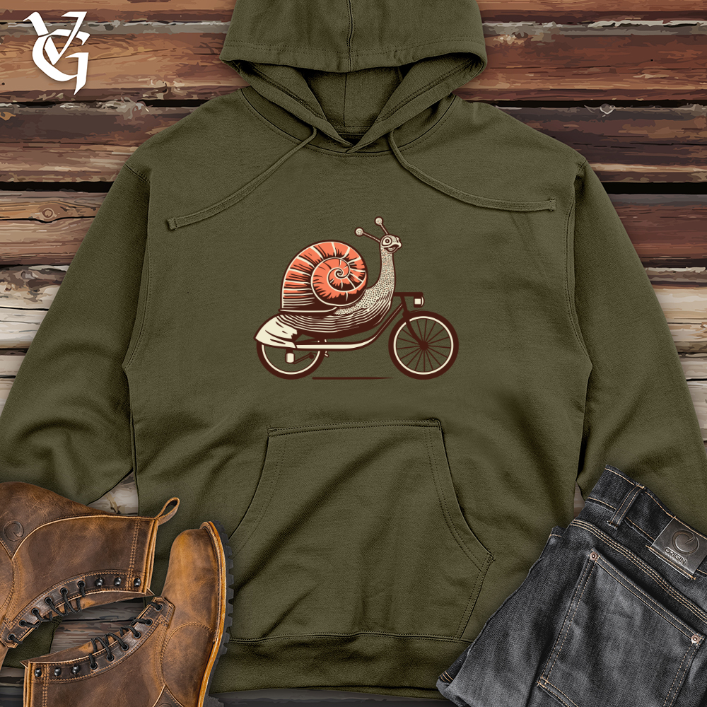 Viking Goods Pedal Powered Escargot Midweight Hooded Sweatshirt Army / L