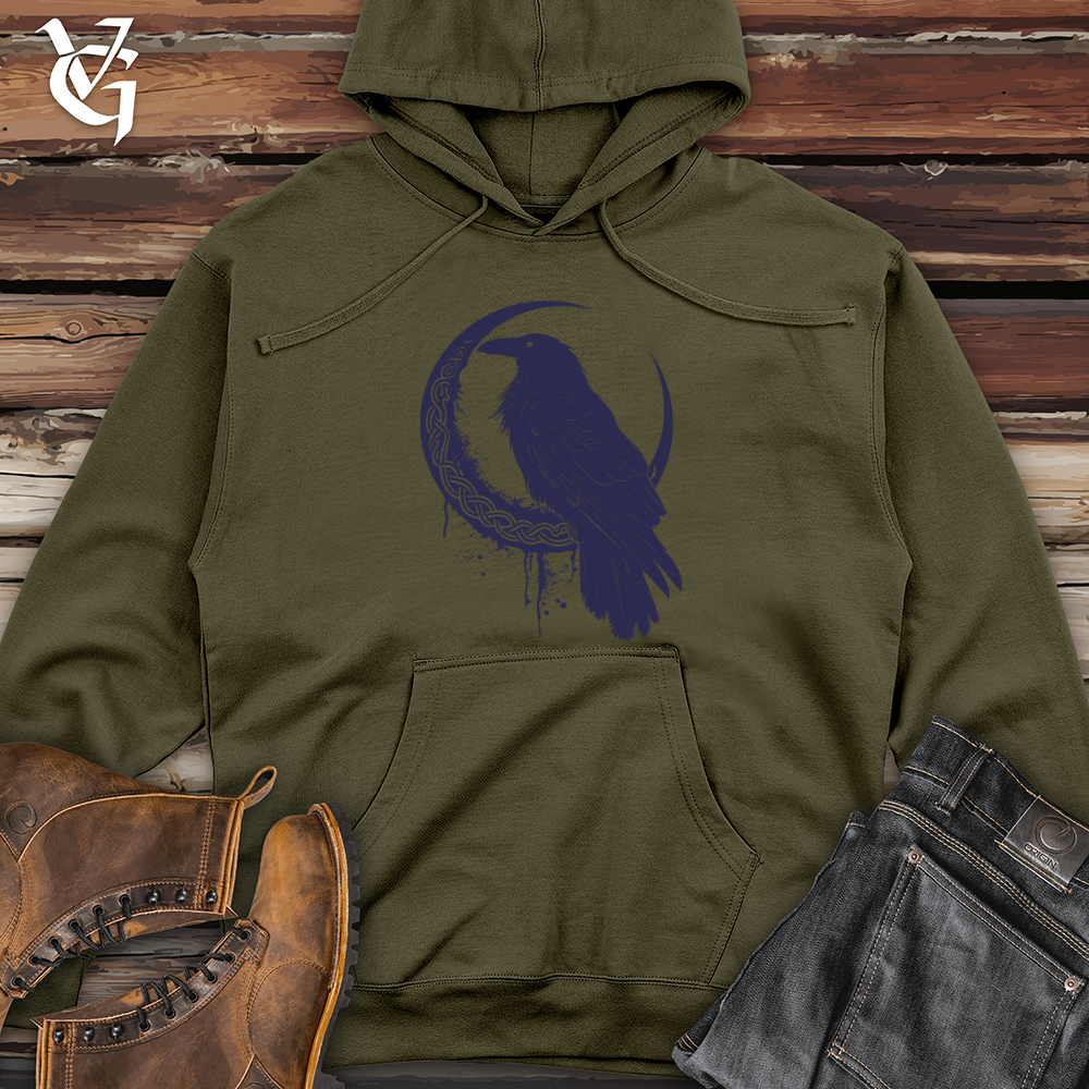 Viking Goods Raven Moonlit Enigma Midweight Hooded Sweatshirt Army / L